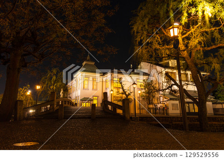 岡山縣倉敷市的冬天－夜晚的倉敷美觀地區 129529556