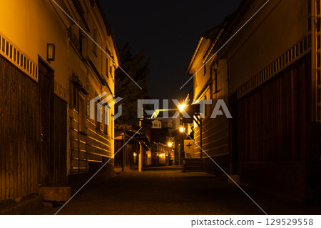 岡山縣倉敷市的冬天－夜晚的倉敷美觀地區 129529558