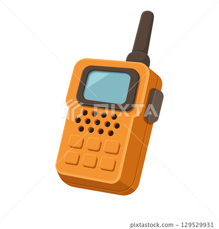 Orange communication device with antenna for remote communication, suitable for outdoors. 129529931
