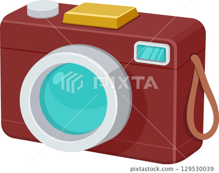 Retro Camera: A vintage-style illustration capturing memories, with a simple design and vibrant colors. Retro Camera: A vintage-style illustration capturing memories, with a simple design and vibrant colors. 129530039