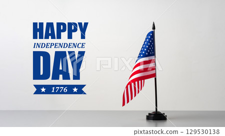 Colorful United States flag display celebrating Independence Day in a bright indoor setting with minimalistic design Colorful United States flag display celebrating Independence Day in a bright indoor setting with minimalistic design 129530138