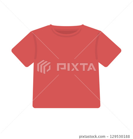 T-shirt (red) clothing front illustration 129530188