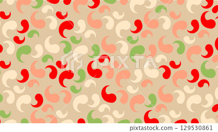 Colorful Abstract Paisley Pattern on Beige Background Colorful Abstract Paisley Pattern on Beige Background 129530861