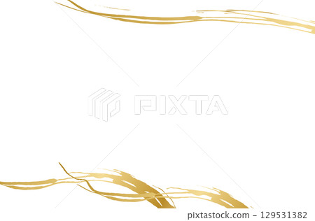 White material with gold brush line border 129531382