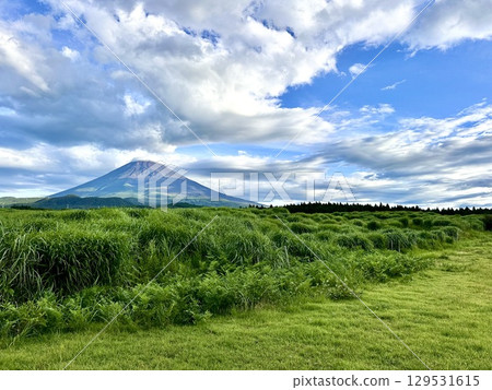 Mount Fuji in summer, the sky and clouds 129531615