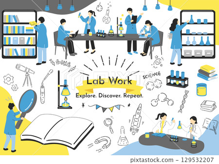 在實驗室工作的人們 129532207