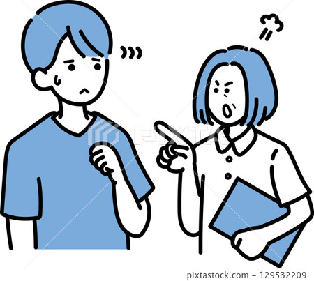 Illustration of a nurse speaking to a doctor Illustration of a nurse speaking to a doctor 129532209