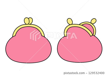 一套簡單的開合扣錢包插圖 129532400