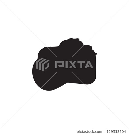 dslr camera silhouette isolated on white background professional photography equipment icon dslr camera silhouette isolated on white background professional photography equipment icon 129532504