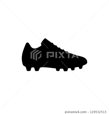 football boot silhouette soccer cleat icon for sports footwear 129532513