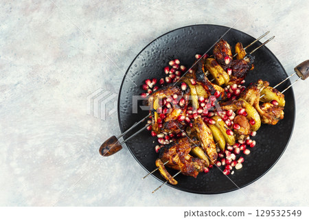 Fried chicken wings, bbq food. Fried chicken wings, bbq food. 129532549