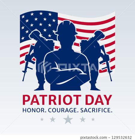 Patriot Day Military Heroes Silhouette 129532632