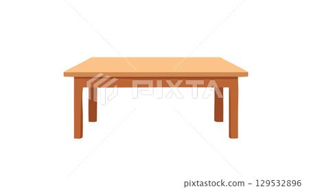 Simple flat style table artwork featuring light wood texture and clear white backdrop Simple flat style table artwork featuring light wood texture and clear white backdrop 129532896