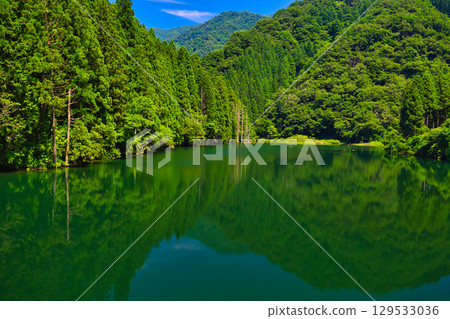 Spectacular water reflection: Iwaya River Sabo Dam 129533036