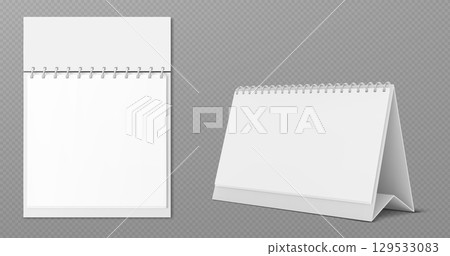 Paper calendar mockup with spiral binding 129533083