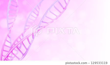 DNA helix strand spirals with pink gradient 129533119
