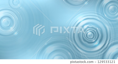 Blue water surface with ring patterns Blue water surface with ring patterns 129533121