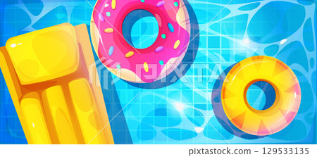 Pool party scene from top view 129533135