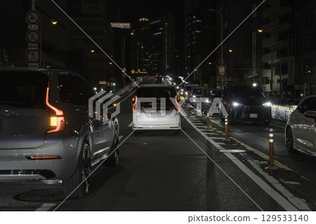 Private car urban night driving image 129533140