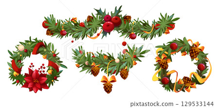 Christmas cartoon garland set 129533144