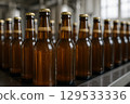 Close-up of beer bottles with condensation 129533336