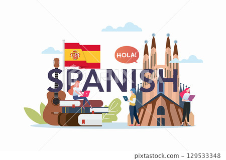 Spanish language class with spanish culture elements. 129533348