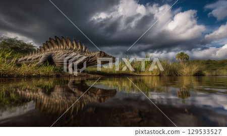 Spinosaurus resting by the water 129533527