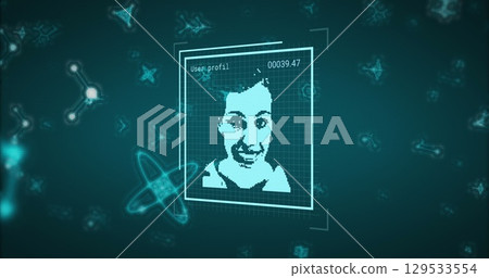 Image of world map over black background 129533554