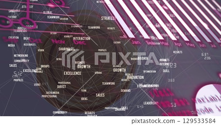 Image of data processing over network of connections Image of data processing over network of connections 129533584