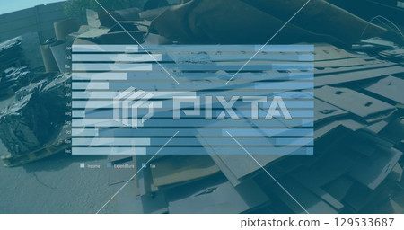 Image of data processing over rubbish dump Image of data processing over rubbish dump 129533687
