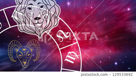 Composition of bitcoin symbols over connections globe and world map on blue background 129533692