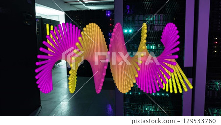 Image of medical data processing over server room 129533760