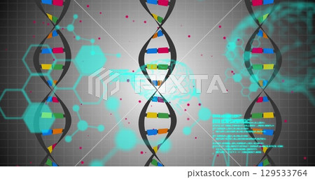 Image of medical data processing over white background 129533764