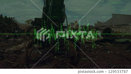 Image of data processing over rubbish dump 129533787