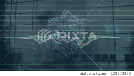 Image of data processing over digital padlock and clouds Image of data processing over digital padlock and clouds 129533860