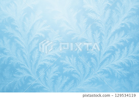 Frosted Patterns on a Light Blue Surface Creating an Intricate and Elegant Wintry Design Frosted Patterns on a Light Blue Surface Creating an Intricate and Elegant Wintry Design 129534119