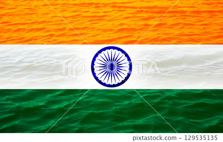 A wide banner featuring a dynamic waving India flag. The intricate texture of the fabric and the clean background make this a perfect symbol of national pride A wide banner featuring a dynamic waving India flag. The intricate texture of the fabric and the clean background make this a perfect symbol of national pride 129535135