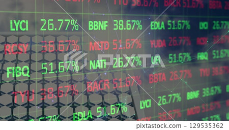 Image of statistics and financial data processing over binary coding data processing 129535362