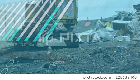 Image of graph over machines at junkyard 129535406