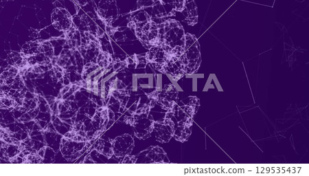 Digital image of network of connections floating against purple background 129535437
