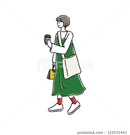 簡約時尚的行走人 129535441