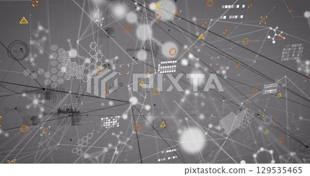 Image of data processing over white background 129535465