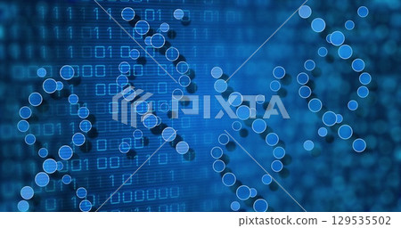 Image of medical data processing over blue background Image of medical data processing over blue background 129535502