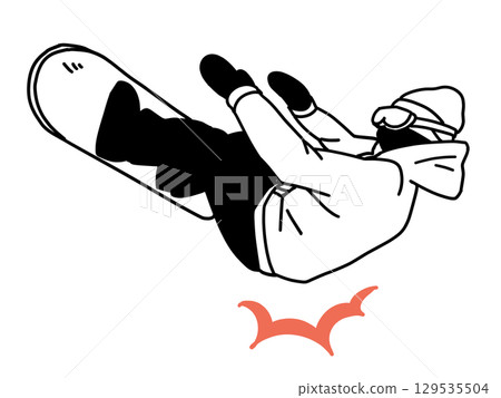 Snowboarding_man_fall 129535504