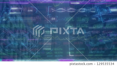 Image of data processing over cityscape Image of data processing over cityscape 129535534