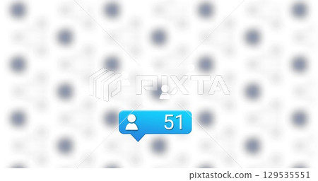 Image of social media reactions over white background with blurred dots Image of social media reactions over white background with blurred dots 129535551