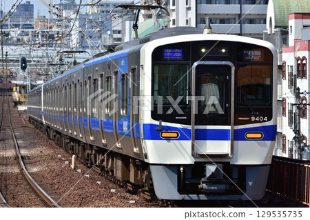 Nankai Semboku Line 9300 series arriving at Shin-Imamiya 129535735