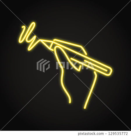 Dysgraphia disorder neon line icon 129535772