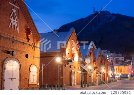 Hakodate_Winter Red Brick Warehouse Night View 129535925