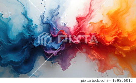 Emotional Spectrum Unleashed in Abstract Fluid Color Art 129536013